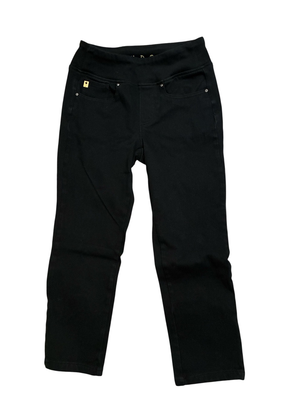 Belle by Kim Gravel Black Straight Leg Stretch pants capri.